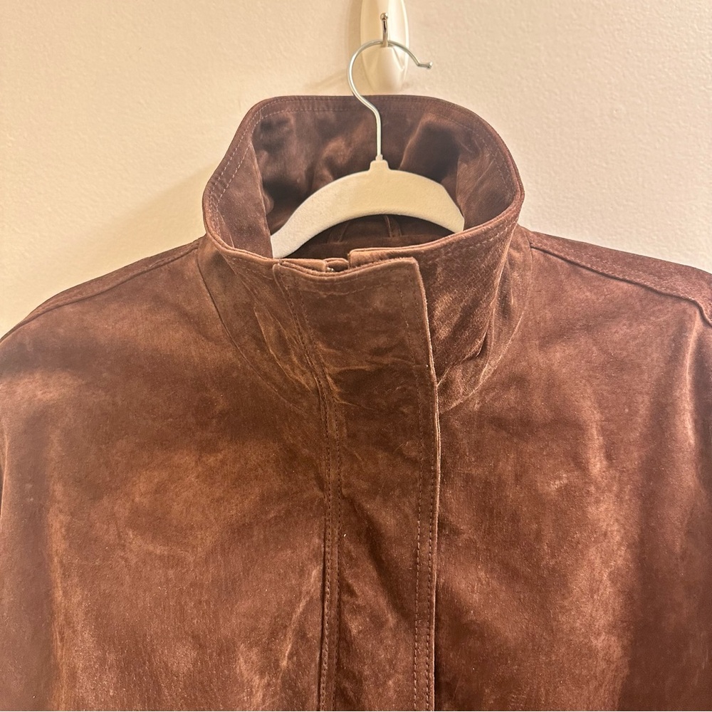 Zara Suede Jacket in Brown Size Large - Picture 7 of 9